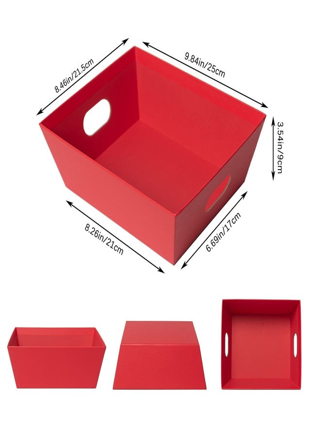 funsky Basket For Gifts Empty, 5 Pack Sturdy Empty Gift Basket Kit With Handles, Red Cardboard Empty Gifts Baskets To Fill Bulk For Holiday, Birthday, Christmas, Valentines Day And Any Occasion - Image 2